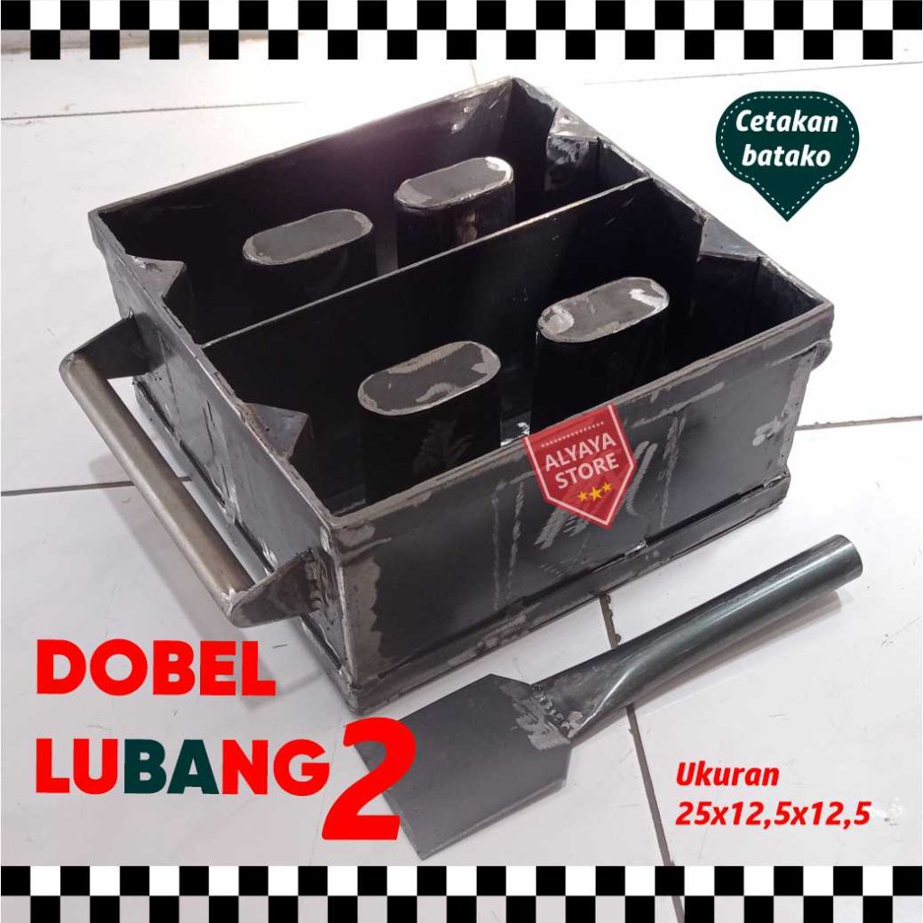 Cetakan batako DOBEL LUBANG 2