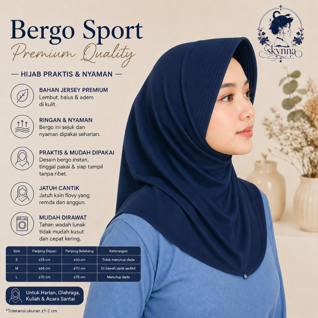 |Bergo Jersey Premium RH|Bergo Jersey Wanita Jersey Premium Varian Warna