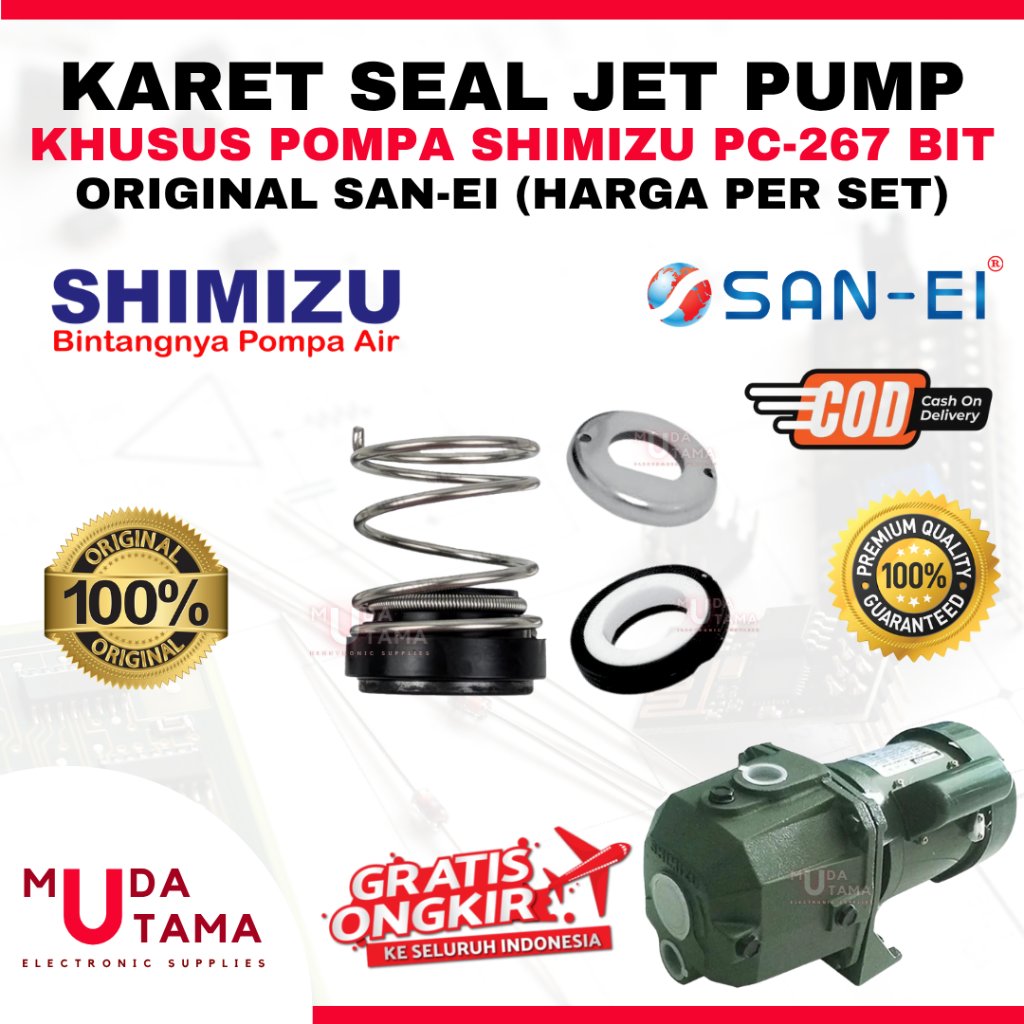 KARET SEAL JET PUMP SHIMIZU PC267BIT PC 267 BIT ORIGINAL SAN EI - MECHANICAL SEAL POMPA JETPUMP SHIM