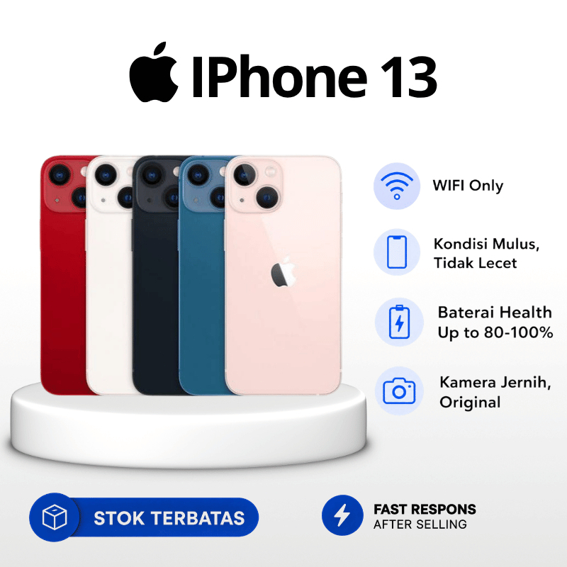 HP APPLE IPHONE 13 128GB/256GB SECOND EX INTER WIFI ONLY IPHONE 13 BEKAS GARANSI 1 BULAN