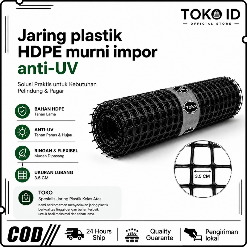 TOKO — Jaring Pagar Plastik HDPE Murni Import Anti UV | Jaring Plastik Serbaguna Tahan Lama