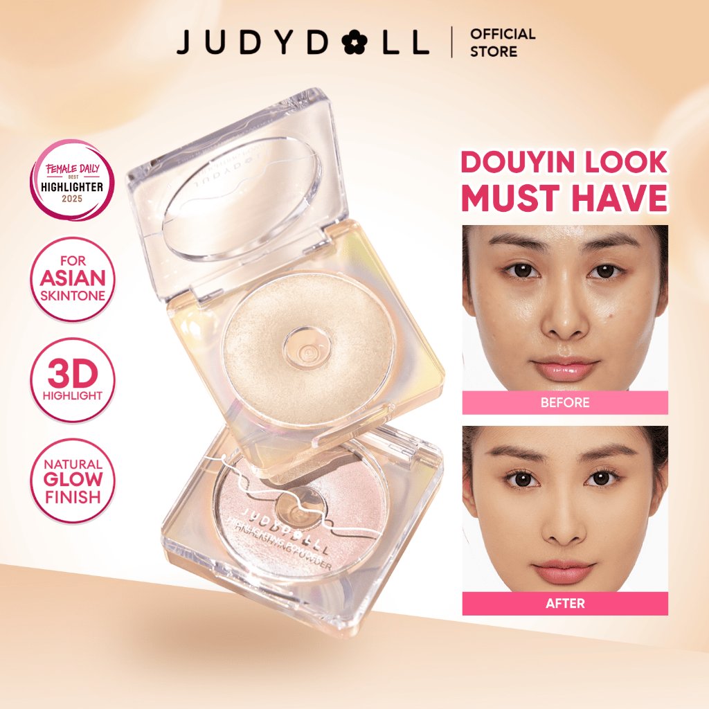Judydoll Donut Highlighting Powder - 4gr - Highlighter Powder Makeup Douyin Untuk Hasil Highlight 3D