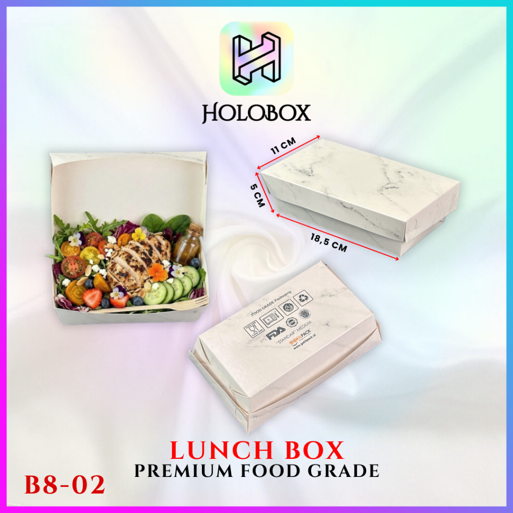 Box nasi / Lunch box kertas / Kotak nasi paper / Kotak makan ivory / B8-02