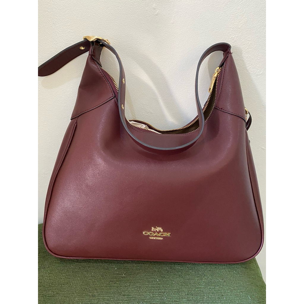 COC Ella Shoulder Bag Maroon Kulit Sapi Asli Preloved