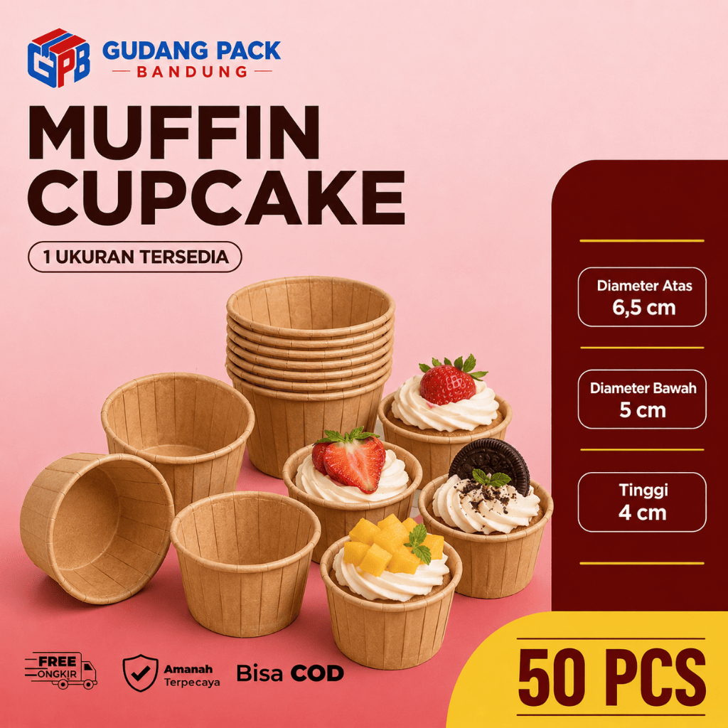 [50 PCS] Muffin Cupcake |Paper Cup Cake Muffin | Kertas Cup Cake Muffin | Cup Cake Muffin