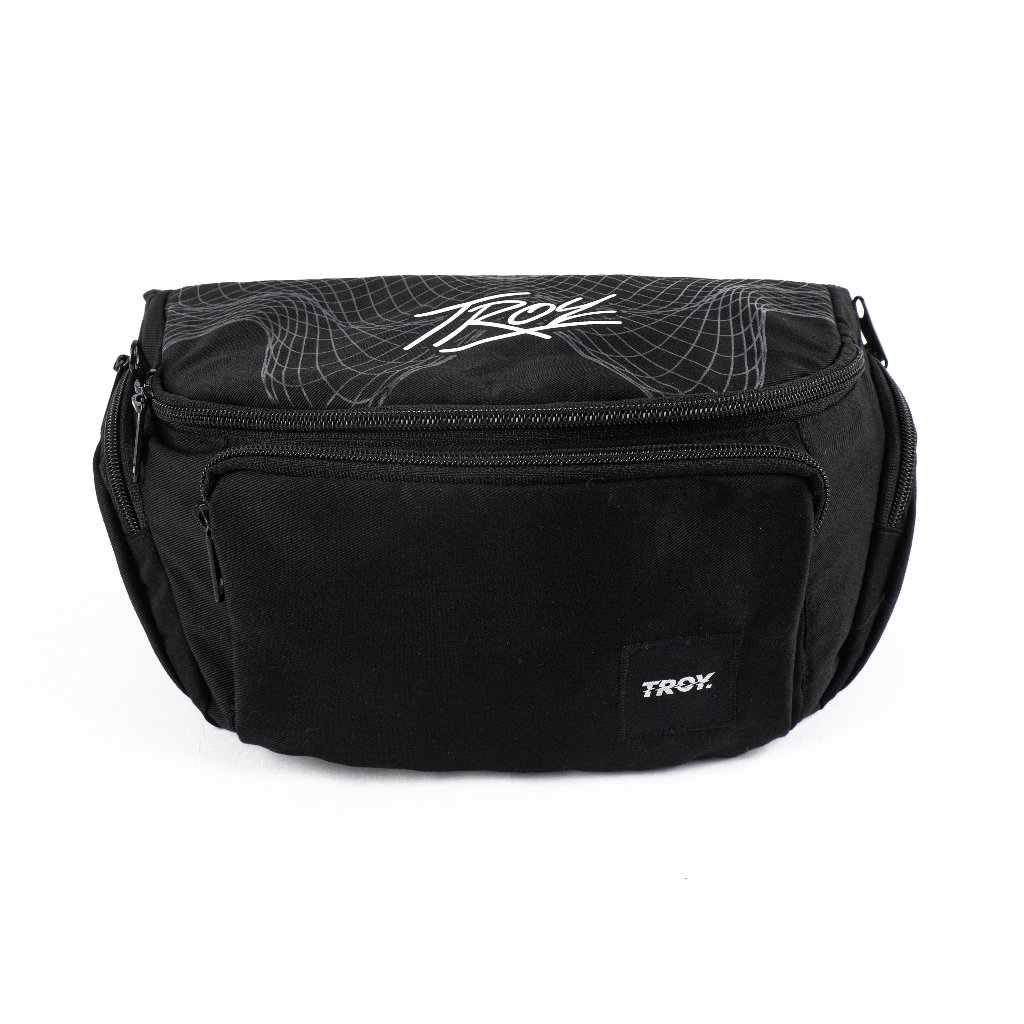 Troy Company Waistbag Black Warp Grid - Tas Pinggang Selempang Hitam WB 3702