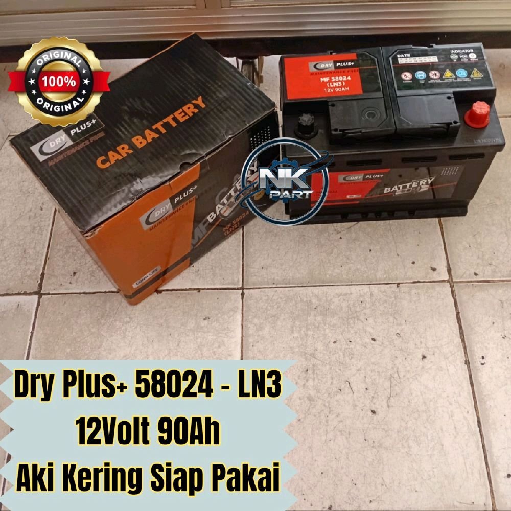 Aki Mobil Dry Plus 58024 - LN3 MF 12v 90Ah Accu Kering Siap Pakai