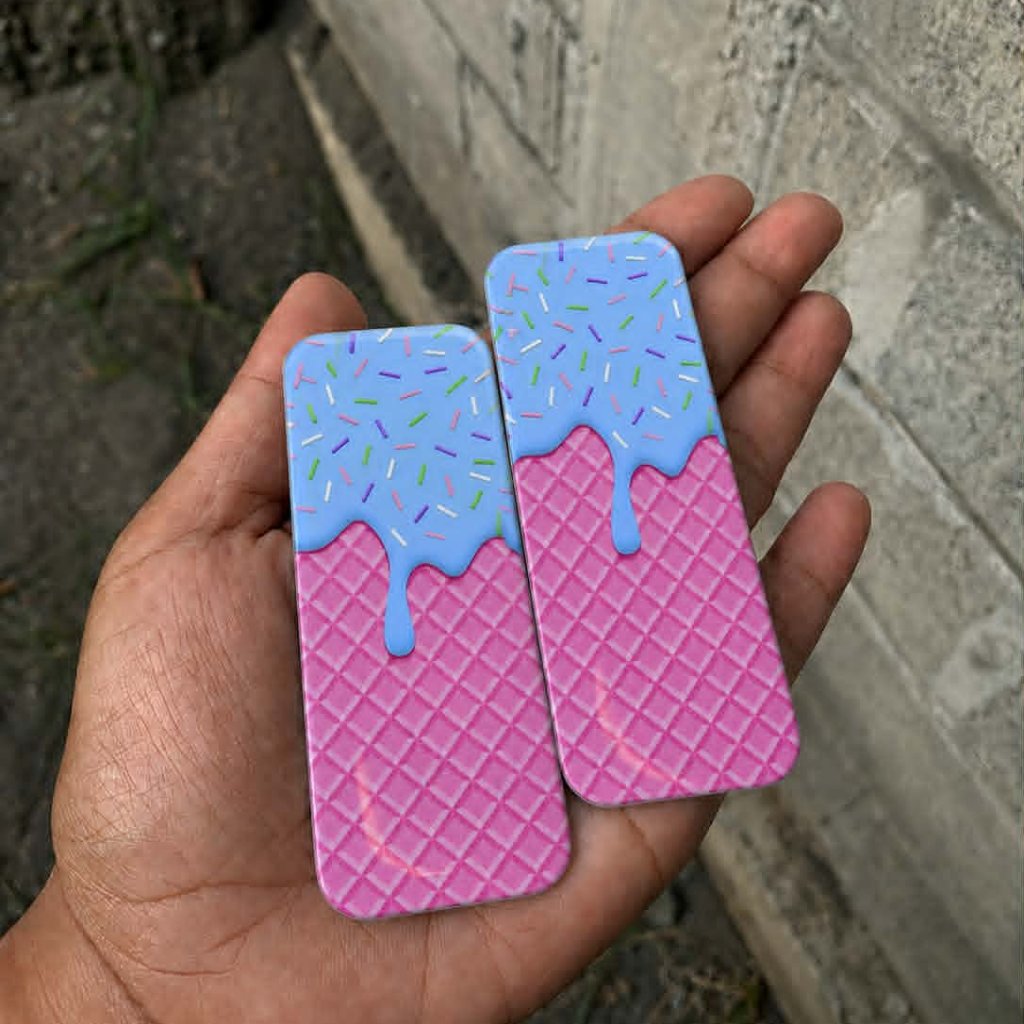 Panel T.99 coating resin motif ice cream 1, untuk mempercantik kulkas anda