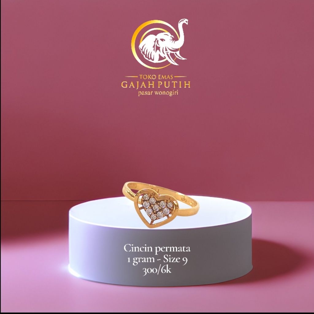 Cincin emas permata 1 gram