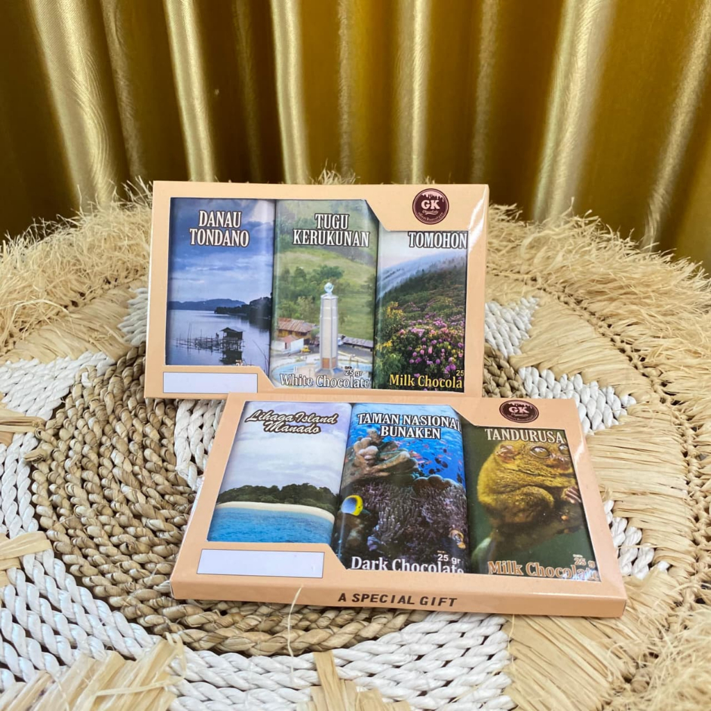 COKELAT GIFT REGULAR MIX ISI 3 | Coklat Oleh-oleh Khas Manado