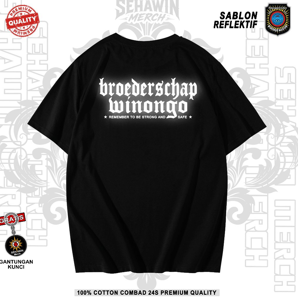 Baju Kaos Lengan panjang Lengan pendek PSHW WINONGO Sablon Reflektif Menyala Premium T-shirt Broeder