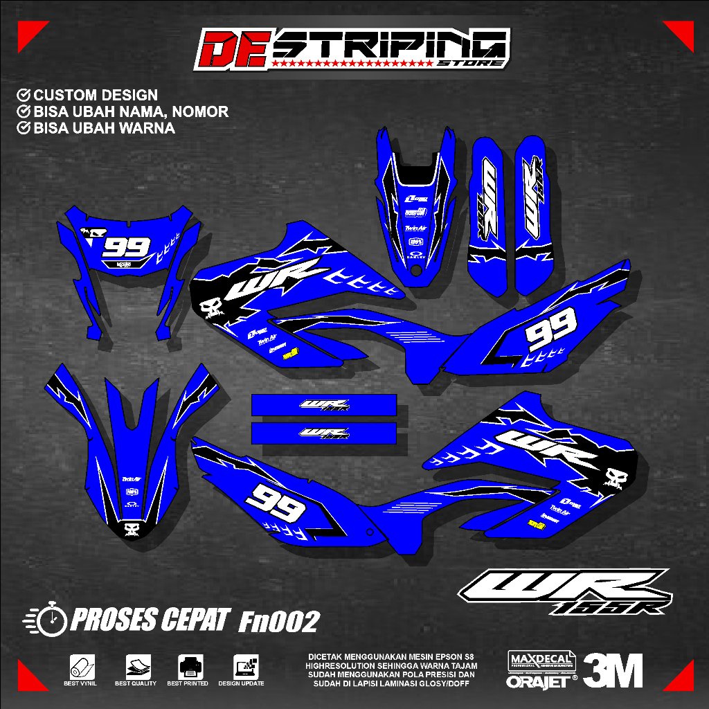 decal stiker yamaha wr 155 desain new fn002