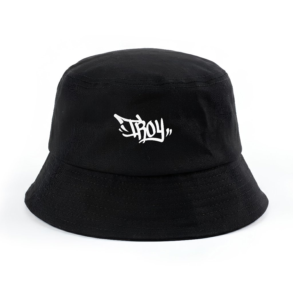Troy Company Bucket Hat Black Marker - Topi Bucket Hitam BHD 3707