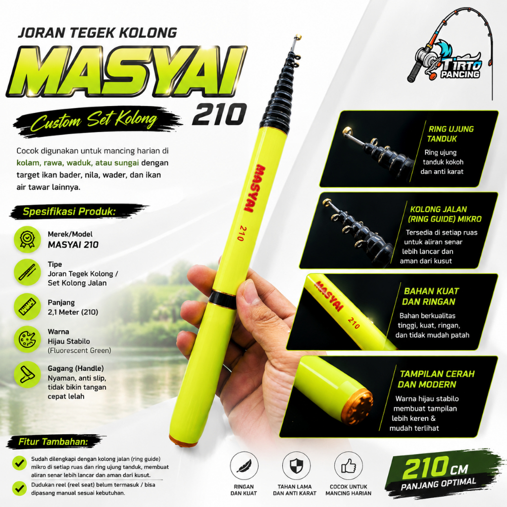 Joran Tegek Kolong MASYAI 210 Custom Set Kolong