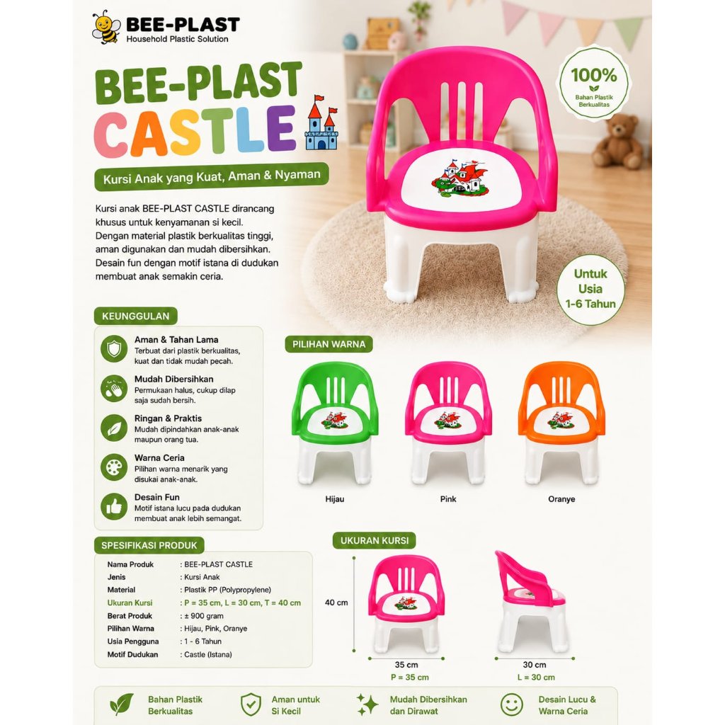 KURSI ANAK BEE-PLAST CASTLE
