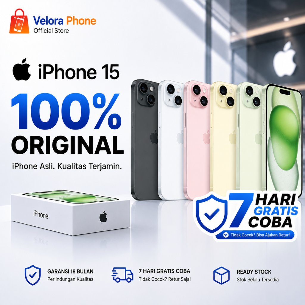 Apple iPhone 15 & 15 Plus WiFi Only Original Second 128GB/256GB/512GB A16 Bionic HP Gaming Live Stre