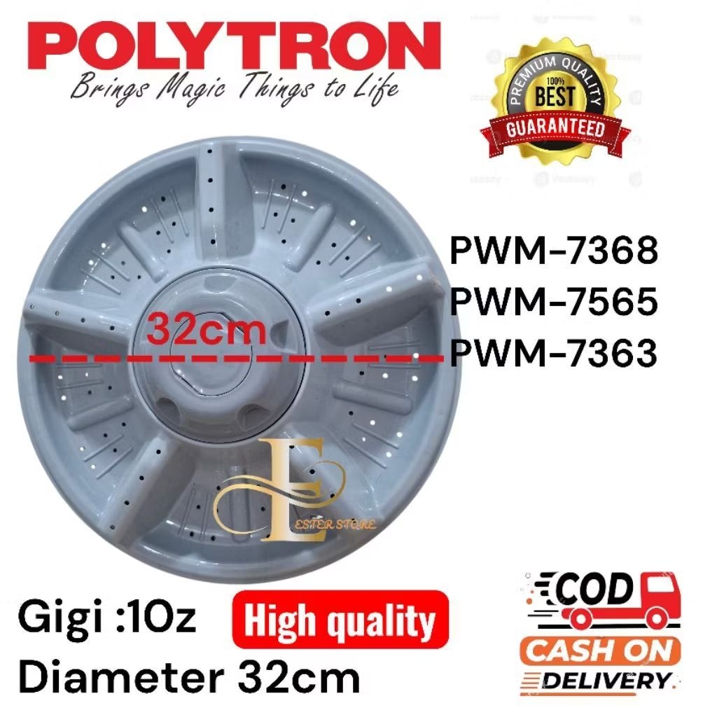 Polytron pulsator 32cm Pwm-7368 pwm-7565 pwm-7363 pulsator mesin cuci polytron 2 tabung high Quality