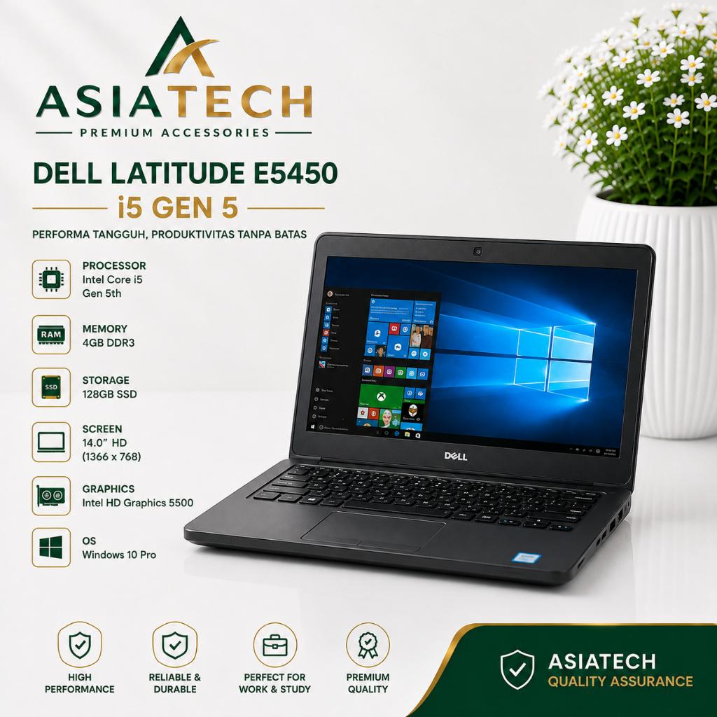 Laptop Dell Latitude E5450 Core i5 Gen 5 Ram 16Gb SSD 512Gb Original