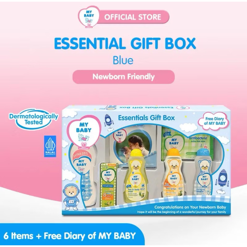My Baby Gift Box / Kado Bayi / Hampers Biru untuk kado 1 perlengkapan bayi baru lahir (EX KADO)