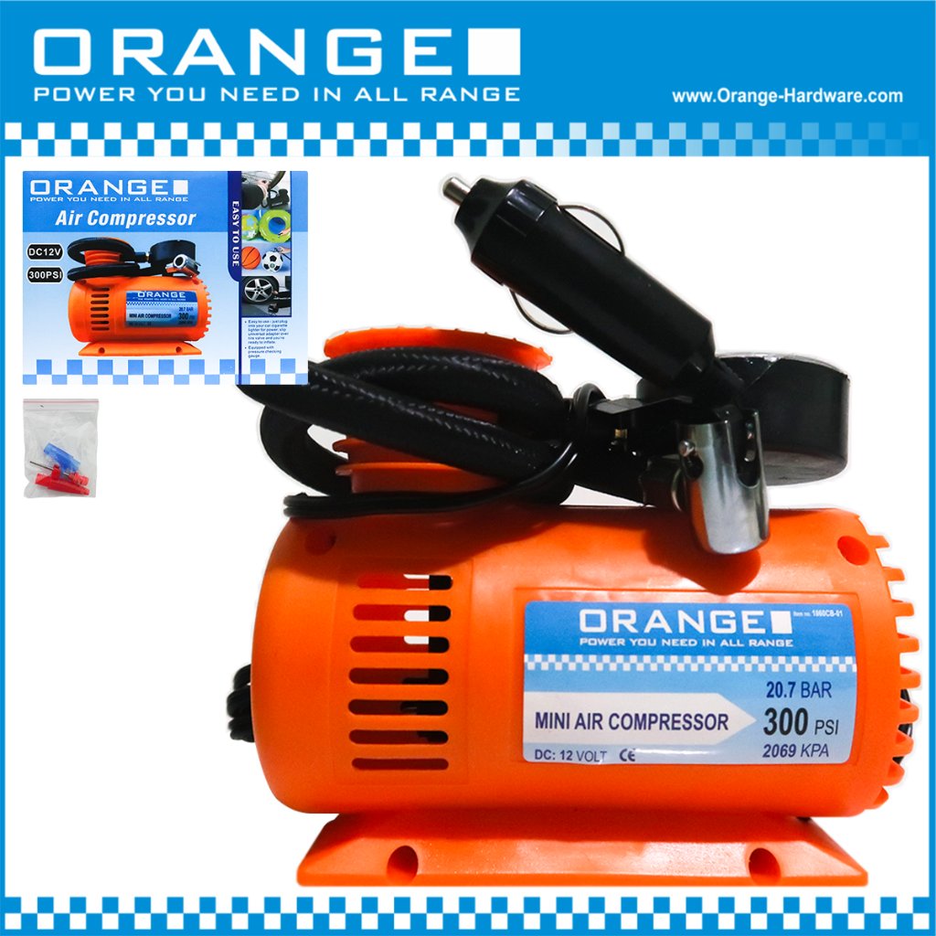 Orange Kompresor Angin Mini - Dc 12V Mini Air Compressor