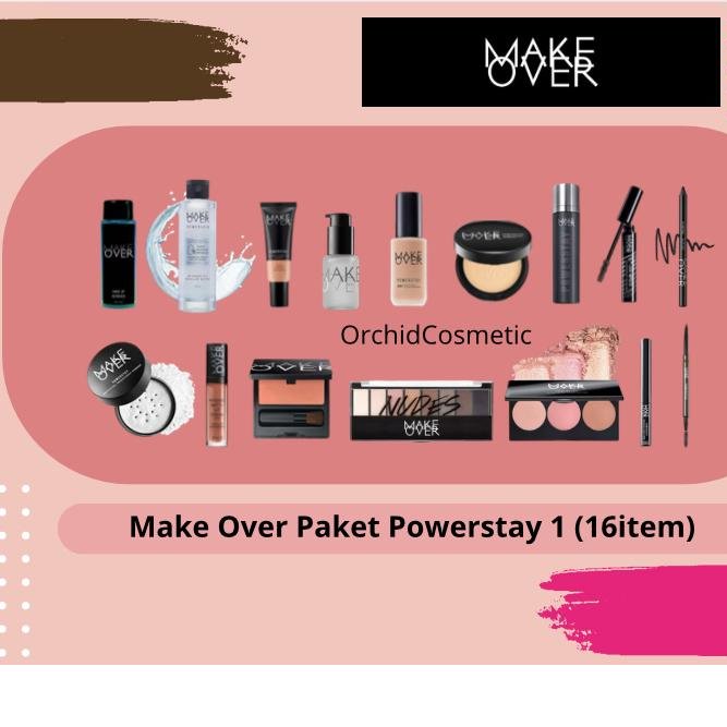 [TIDAK BISA COD] [FREE MAKE OVER PRODUK] Make Over Paket Makeup Powerstay 1 / Make Over Paket Lengka