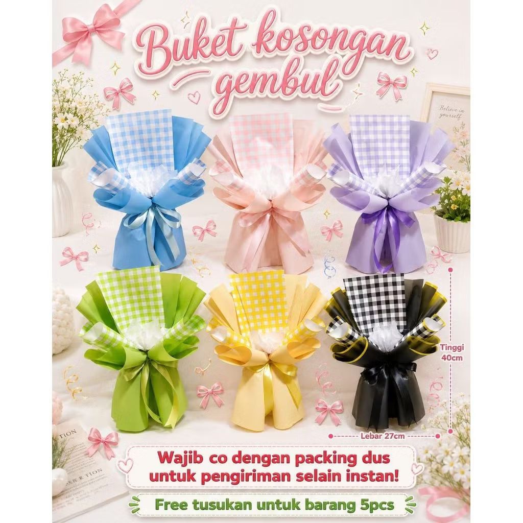 bouquet bunga kosongan / buket coklat kosongan / buket uang / kerangka buket murah