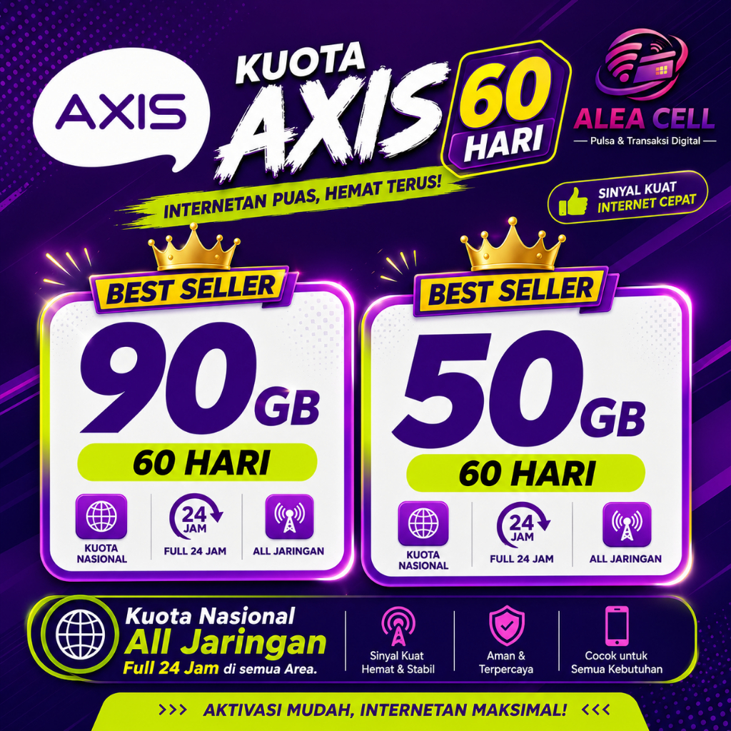 Promo Kuota Axis Aigo Bronet 50GB 90GB 60 Hari