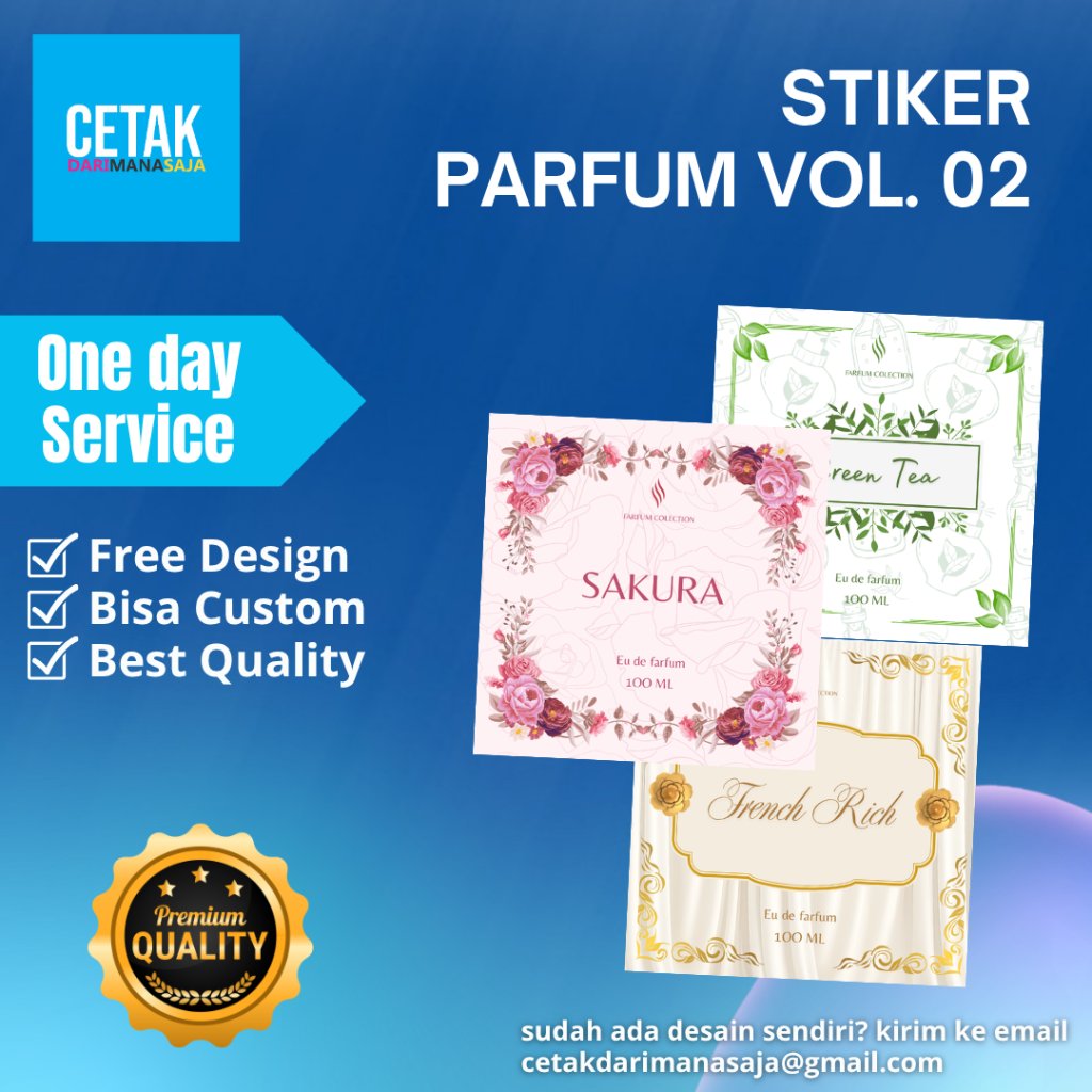 Print Sticker Label Parfum A3+ / Cetak Stiker Label Custom Murah / Print LaserA3+  Vol. 02