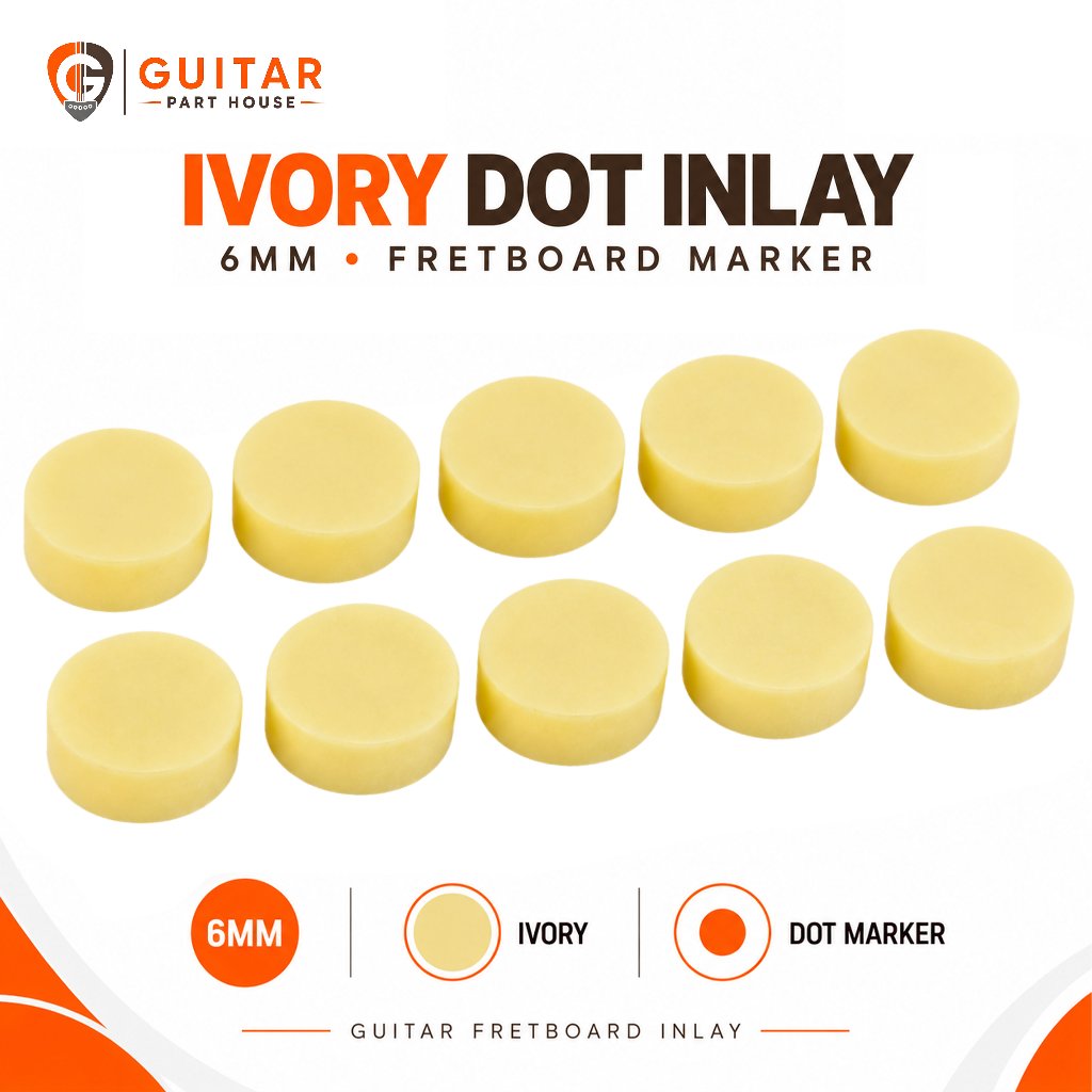 Ivory Dot Inlay 6mm | Inlay Warna Ivory untuk Fretboard Gitar Dot Marker Fretboard Guitar
