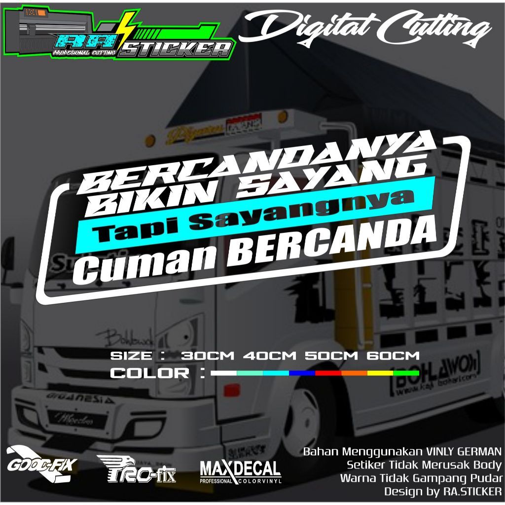 STICKER KACA SAMPING MOBIL BERCANDANYA BIKIN SAYANG STICKER CUTTING TERMURAH