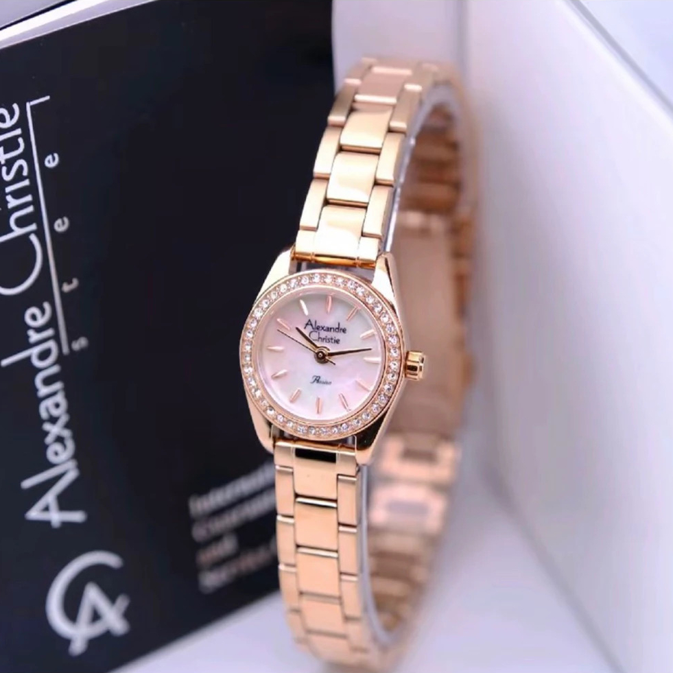 Original Jam Tangan Wanita Alexandre Christie Rantai Stainless Steel Kecil Garansi 1 Tahun AC 2B67 2