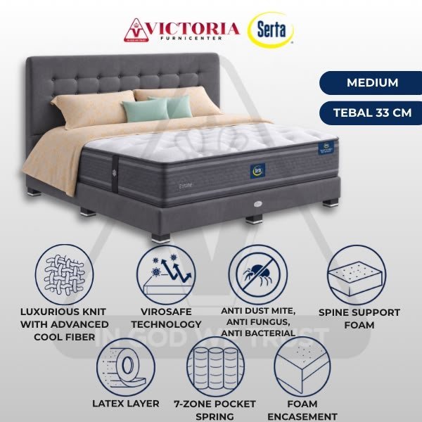 Serta Estate 120 x 200 120x200 Fullset Full Set Full Bed Set Spring Bed Springbed