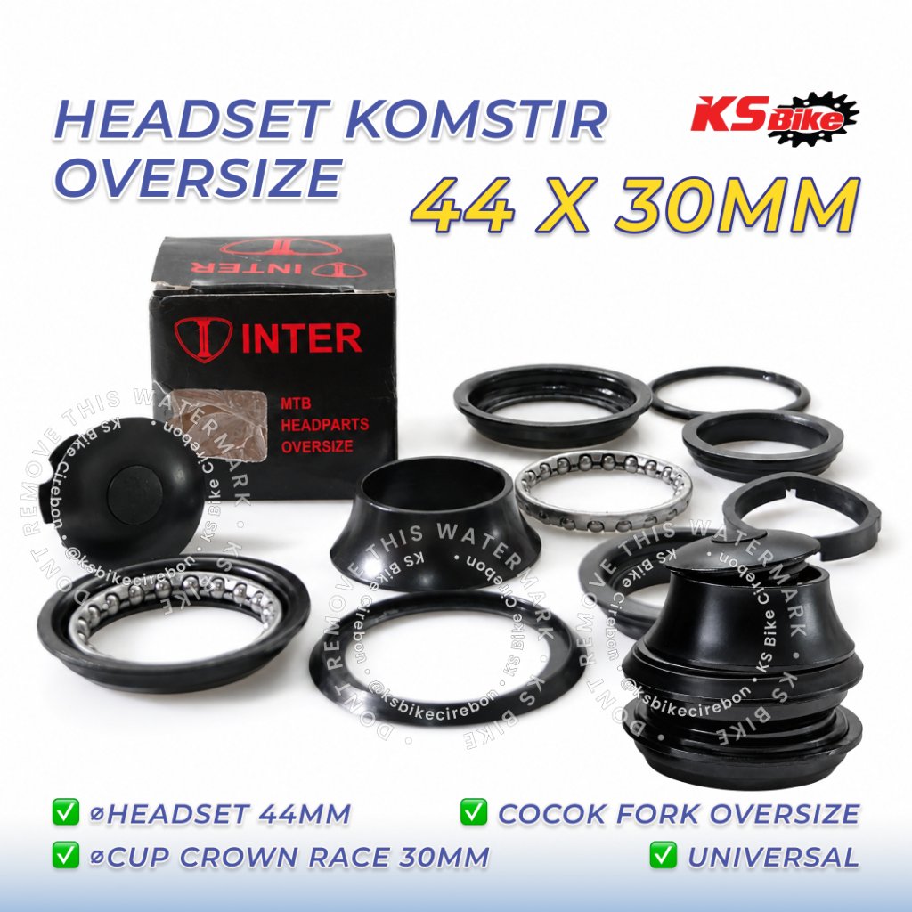 Headset Kom Fork Sepeda Oversize 44x44mm INTER Pelor Gotri Fork 28.6mm MTB Sepeda Gunung Federal Kom
