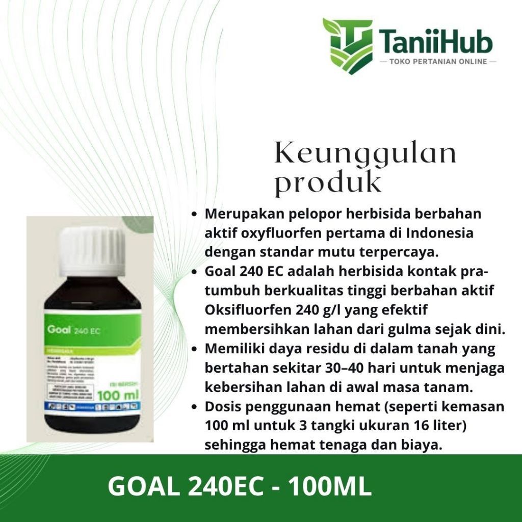 Goal 240EC 100ml Herbisida Obat Pembasmi Rumput Pra Tumbuh