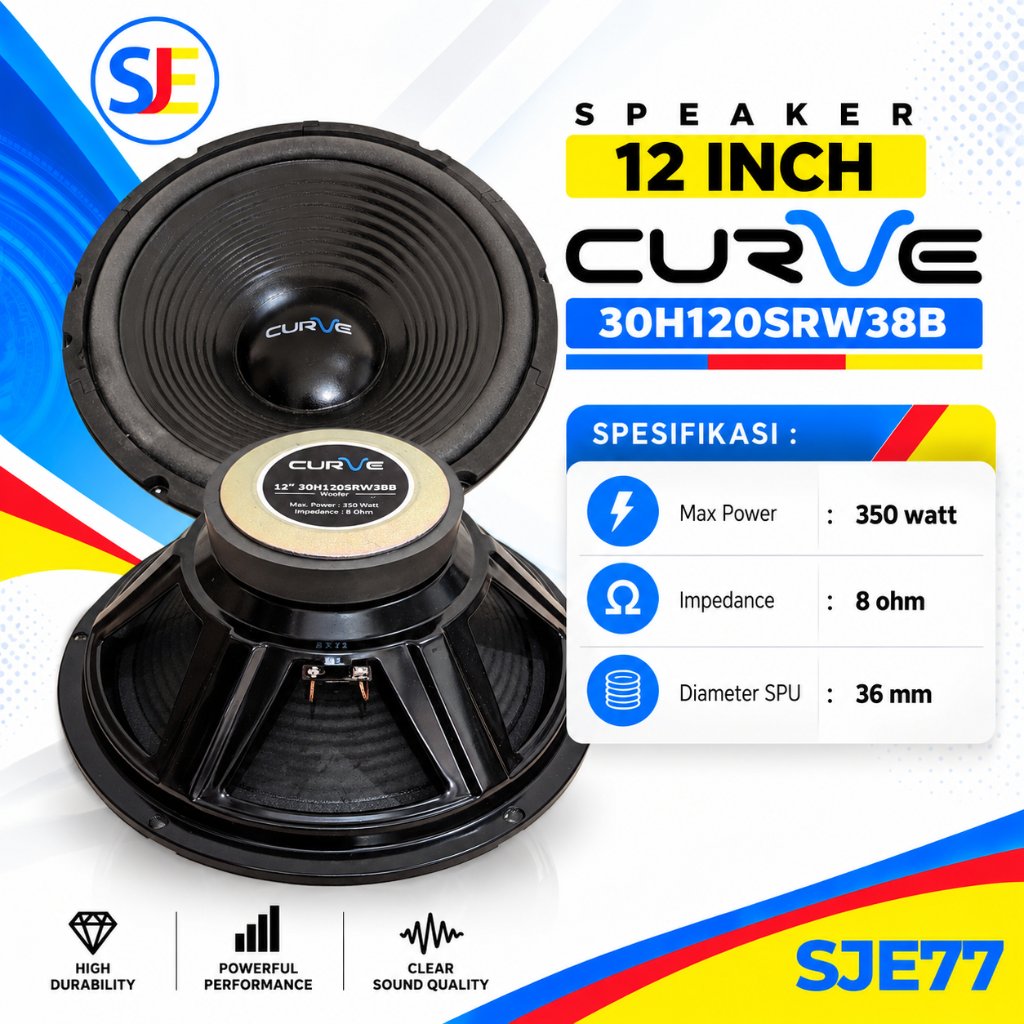 Speaker Curve 12" 30H120SRW38B / Speaker Woofer Curve 12 Inch