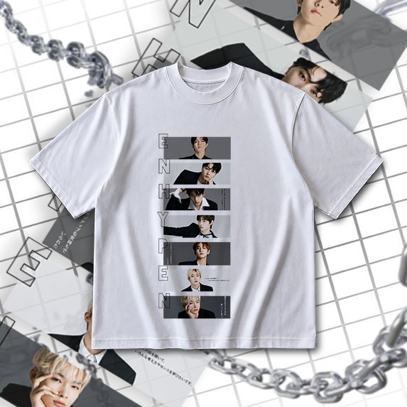 POPNSHOPID - Kaos Member Enhypen Full - Baju Distro - Kpop ENHYPEN - Baju Lengan Pendek - Kaos Viral