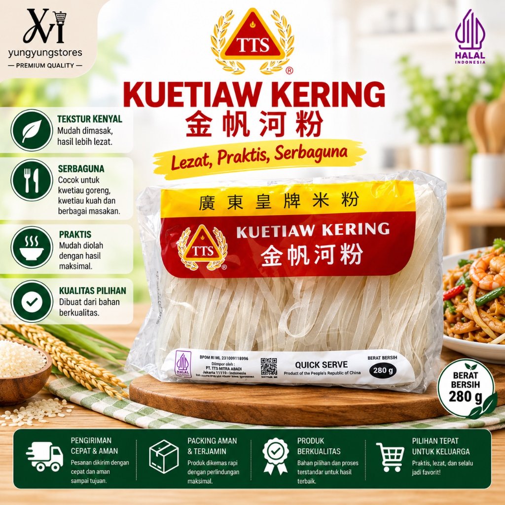 Kwetiau Kering TTS Brand / Jin Fan Ho Fun 280 gram