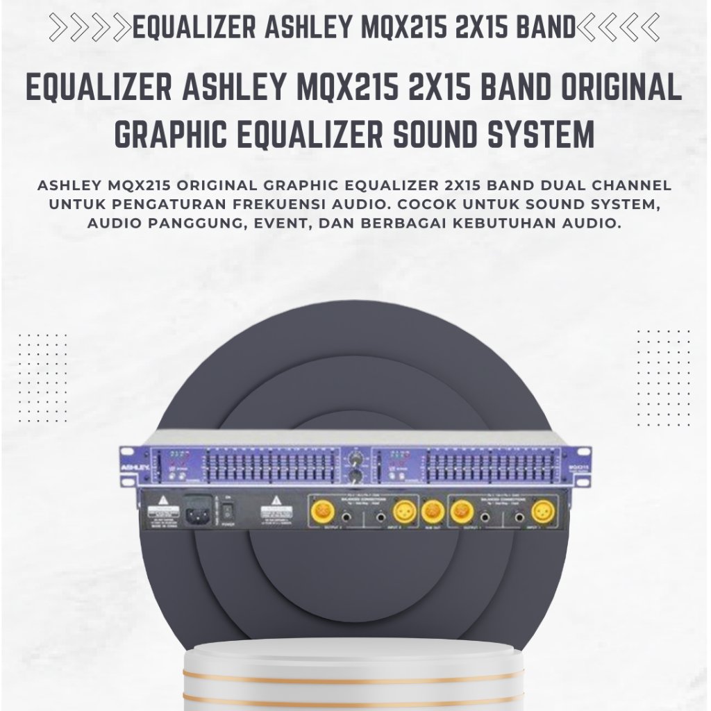 Equalizer Ashley MQX215 2x15 Band Original Graphic Equalizer Sound System