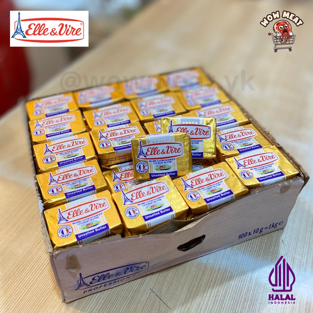 Elle & Vire Butter Unsalted Salted Mini Cup Portion 10 gr (10pcs) - YukFresh