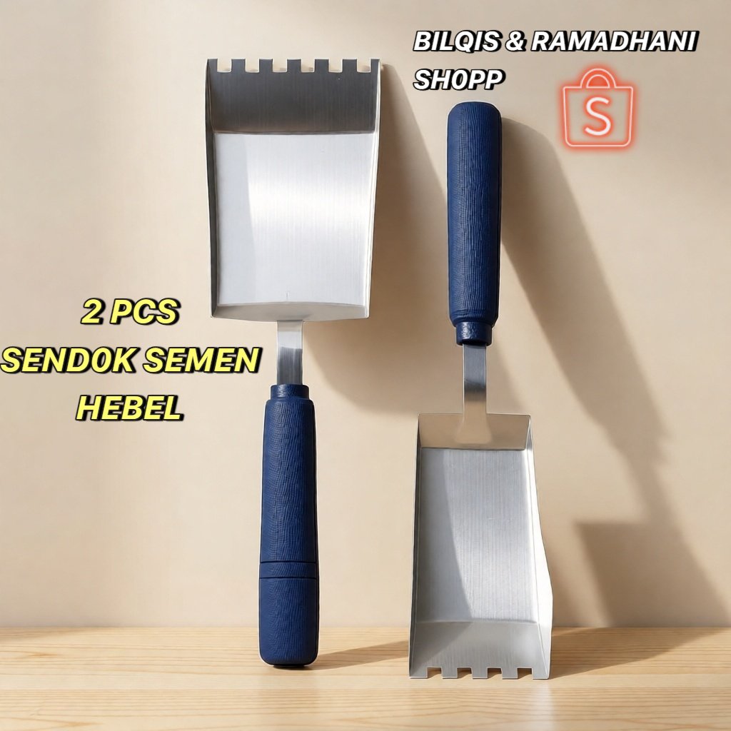 2 Pcs Cetok Hebel - Trowel Bata Ringan - Sendok Semen Hebel 10cm & 7cm - Sendok Semen Hebel Plat Baj