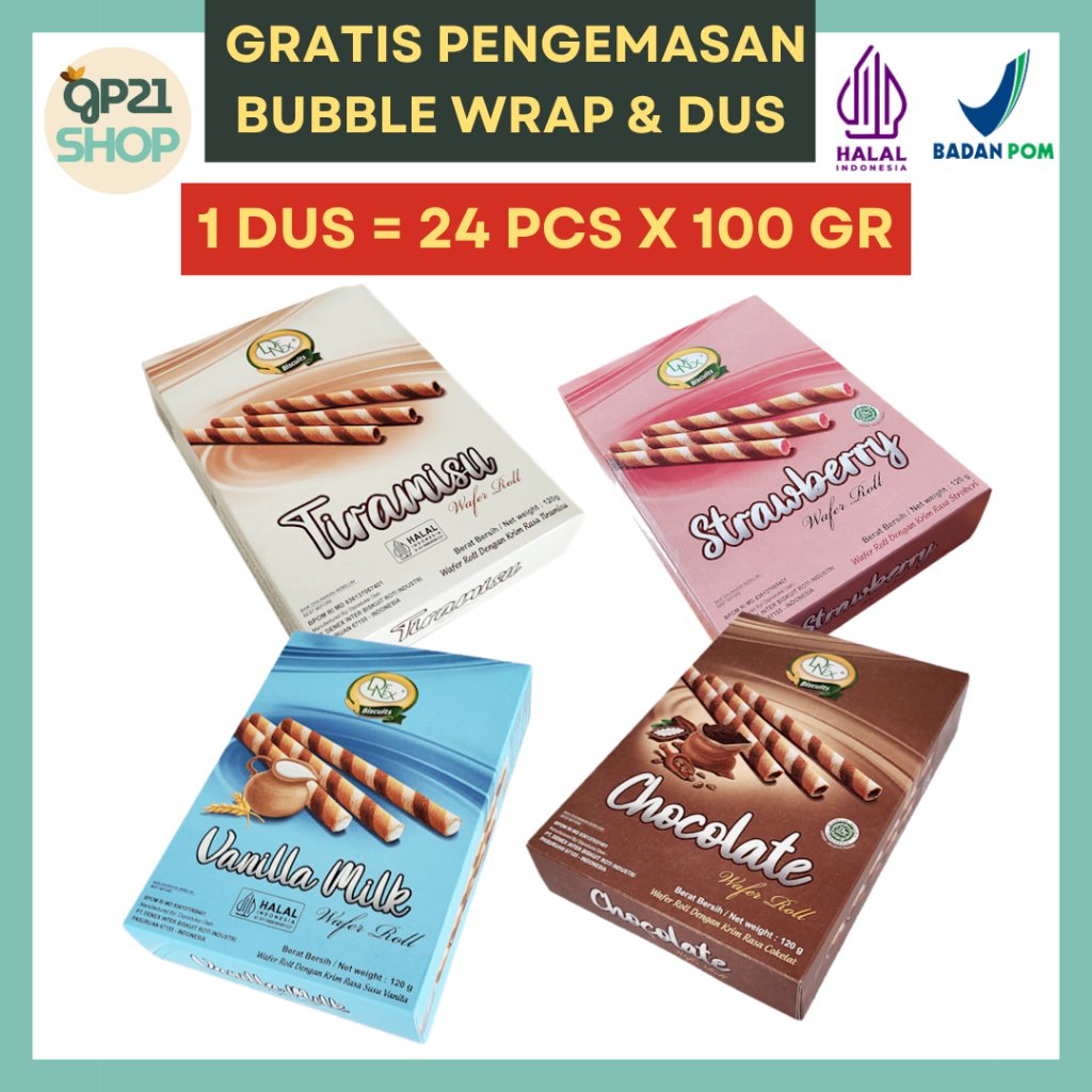 Denex Wafer Stick Roll 1 Dus isi 24 pcs x 100gr