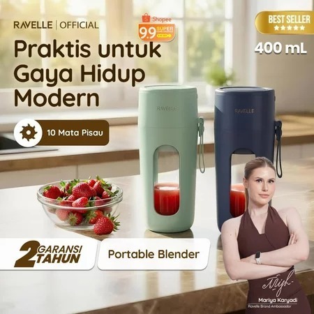 RAVELLE - VITAE Blender Portable Ravelle 400ml USB Rechargeable - Blender Jus Buah Smoothie Milkshak