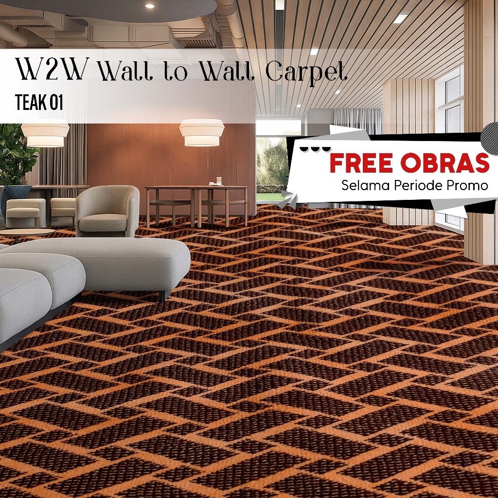 Karpet Hotel lebar 4m SKY RUG Karpet Meteran 3m X 4m Karpet untuk Gedung, Karpet Kantor - TEAK 01