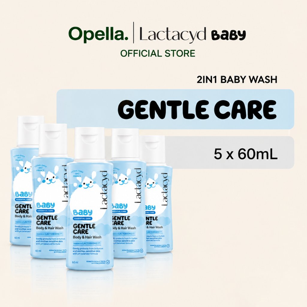 Lactacyd Baby Gentle Care 2in1 Body Wash and Hair Shampoo 5x60mL – Sabun Bayi Melindungi Kulit Bayi 