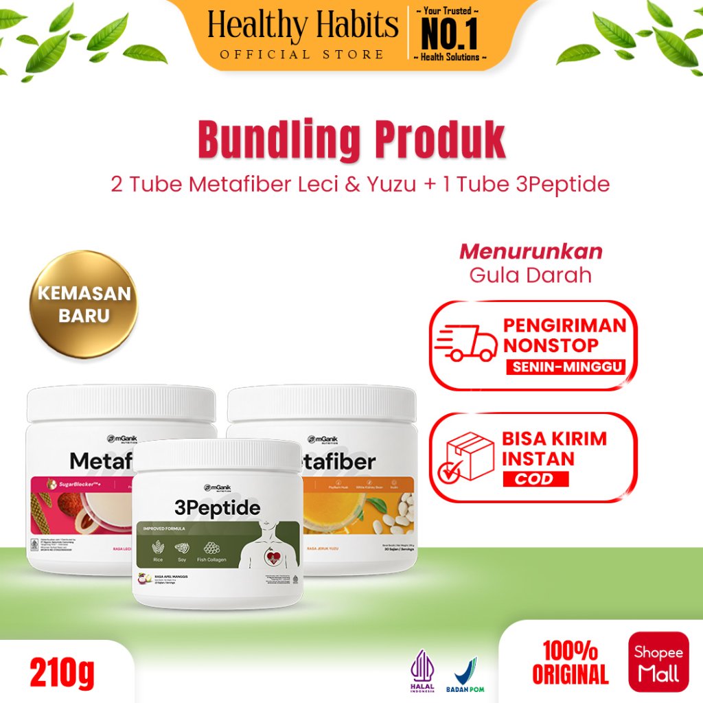 mGanik - Metafiber 210gr - Suplemen Serat Diabetes Herbal