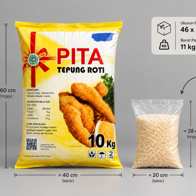 Tepung Roti PITA - Tepung Panir Kriuk untuk Ayam Crispy, Nugget, dan Gorengan (Repack 1 Kg)