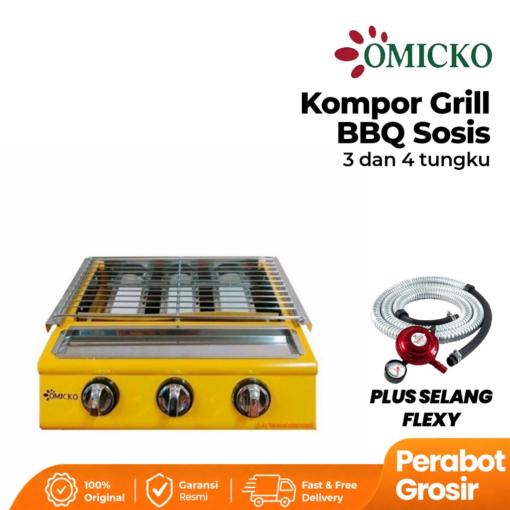 Omicko Kompor Pangangan Sosis/Bakaran Serbaguna 2 Tungku - 4 Tungku