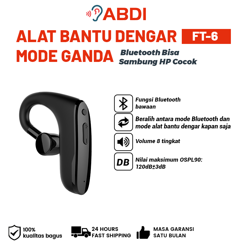 AS ABD Alat Bantu Dengar Satu Sisi dengan Bluetooth, Desain Tradisional Tidak Mencolok, Bisa Streami