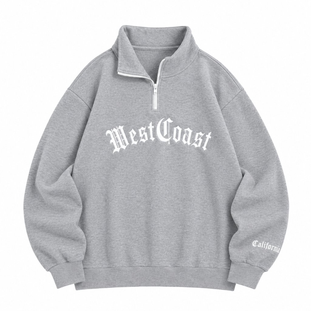 Sweater Half Zip Unisex Sweater Half Zip Fleece Lembut Adem