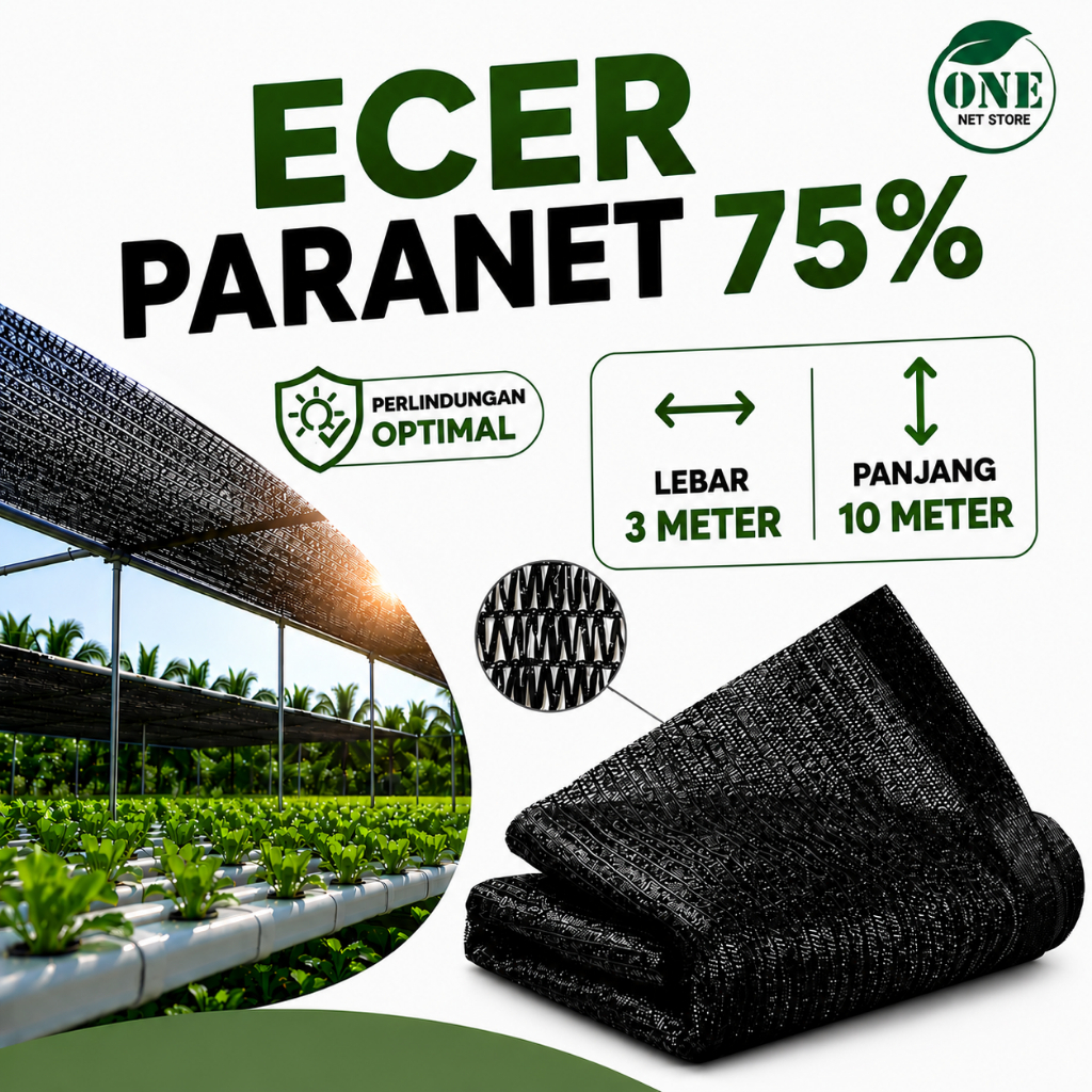JARING PARANET 75 % | ANTI UV | KUALITAS IMPORT | GRADE A | 10M X 3M